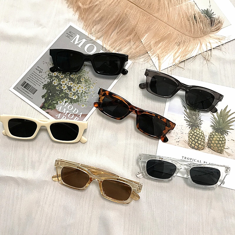 Women's Rectangle Vintage Sunglasses - الصورة 4